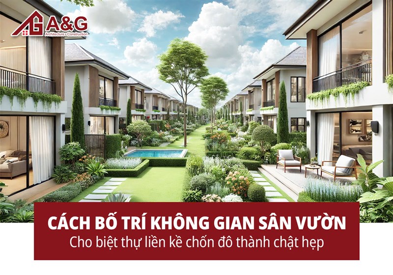 Cách bố trí không gian sân vườn cho biệt thự liền kề chốn đô thành chật hẹp