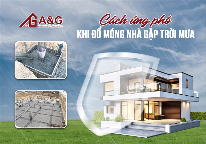 Cách ứng phó khi đổ móng nhà gặp trời mưa