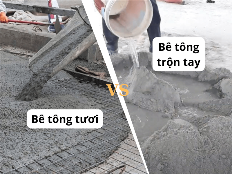 So sánh bê tông tươi và bê tông tự trộn trong công trình dân dụng