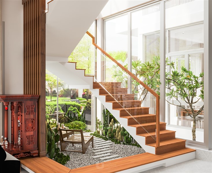 Nên bố trí cầu thang ở bên trái hay bên phải khi xây nhà mặt phố