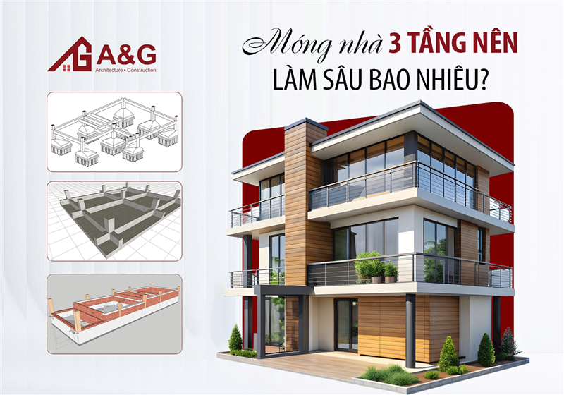 Móng nhà 3 tầng nên làm sâu bao nhiêu?