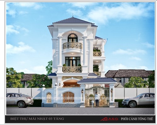 THIẾT KẾ BIỆT THỰ MÁI NHẬT PHONG CÁCH CỔ ĐIỂN