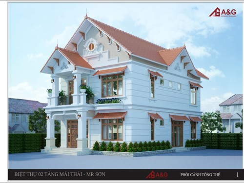 THIẾT KẾ BIỆT THỰ 3 TẦNG  MÁI THÁI - BA VÌ