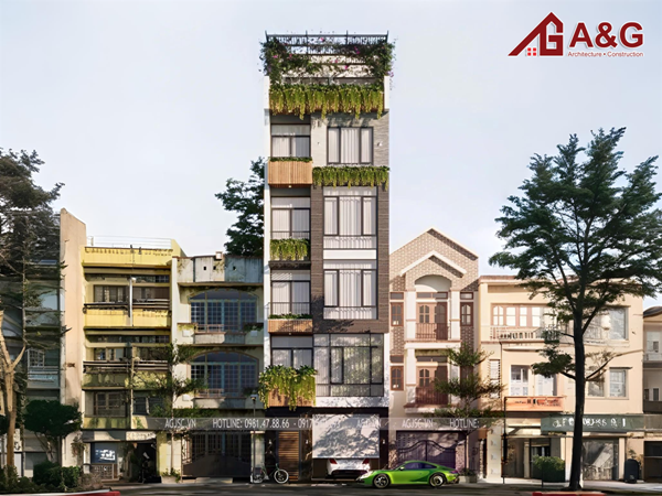 THIẾT KẾ NHÀ PHỐ 05 TẦNG HIỆN ĐẠI THÁI HÀ