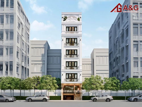 THIẾT KẾ THI CÔNG NHÀ PHỐ 07 TẦNG Hoài Đức