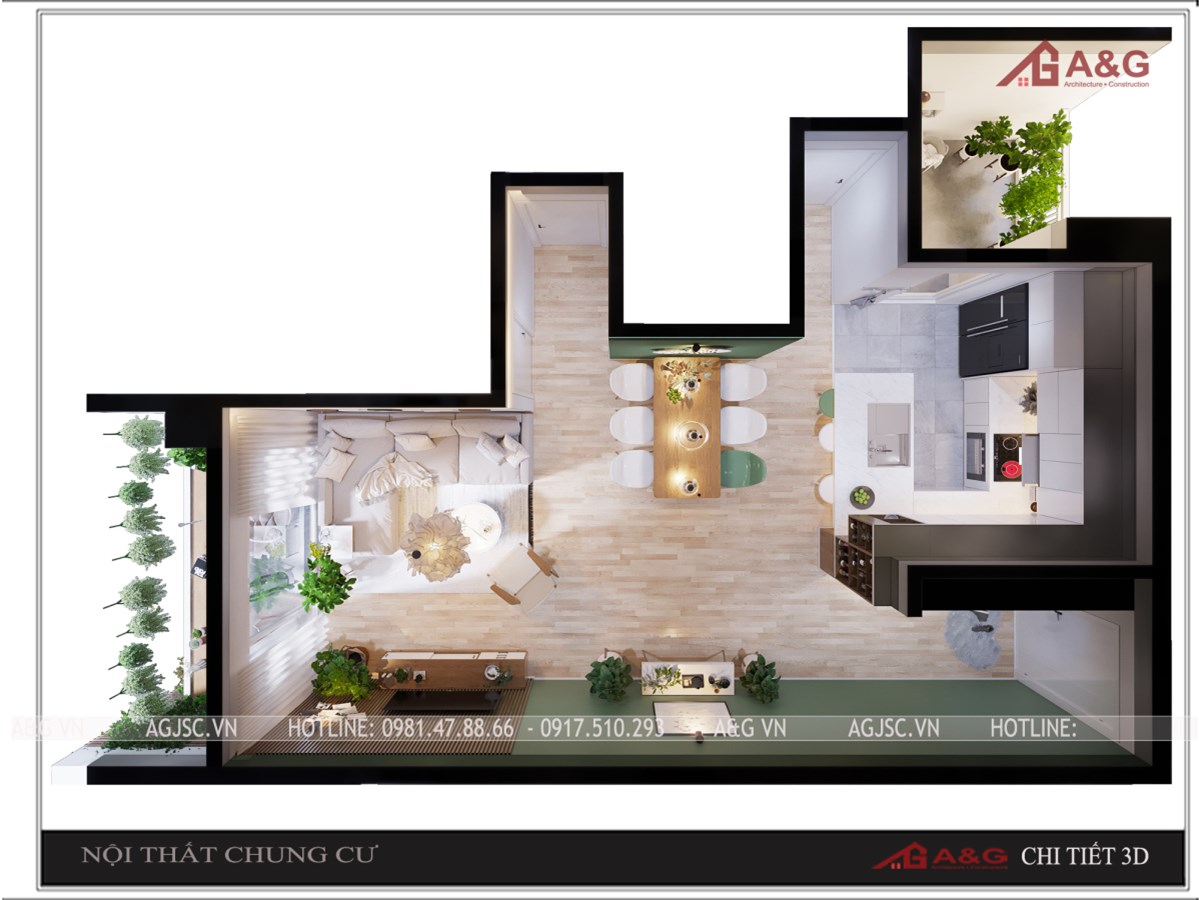 Xây nhà trọn gói cho căn hộ chung cư, nhà dẹp