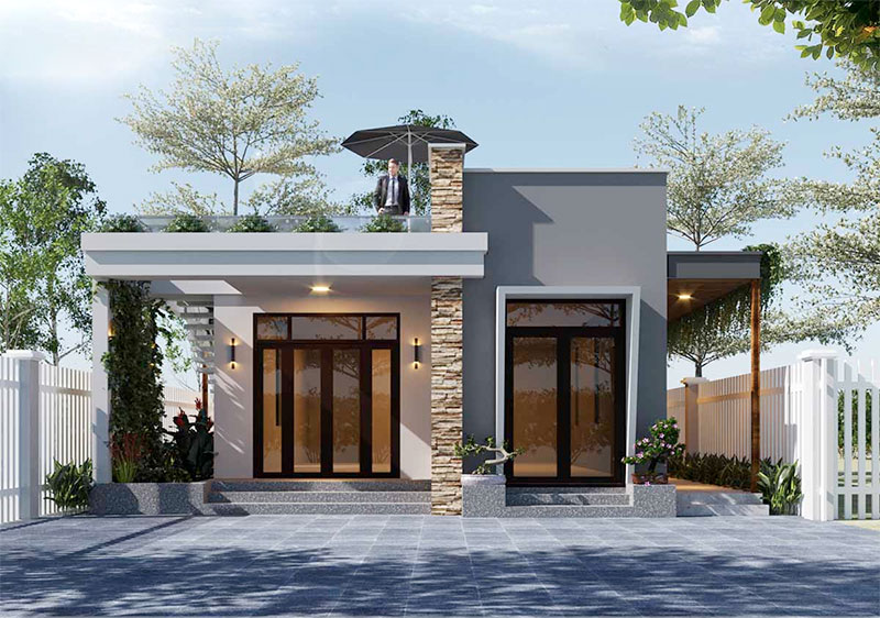 Tổng hợp mẫu nhà 1 tầng 2 phòng ngủ 100m² đẹp kèm dự toán chi phí 2025