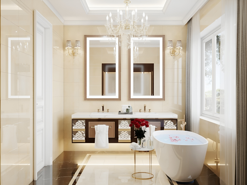 Bí quyết thiết kế phòng tắm tân cổ điển đẹp chuẩn châu Âu